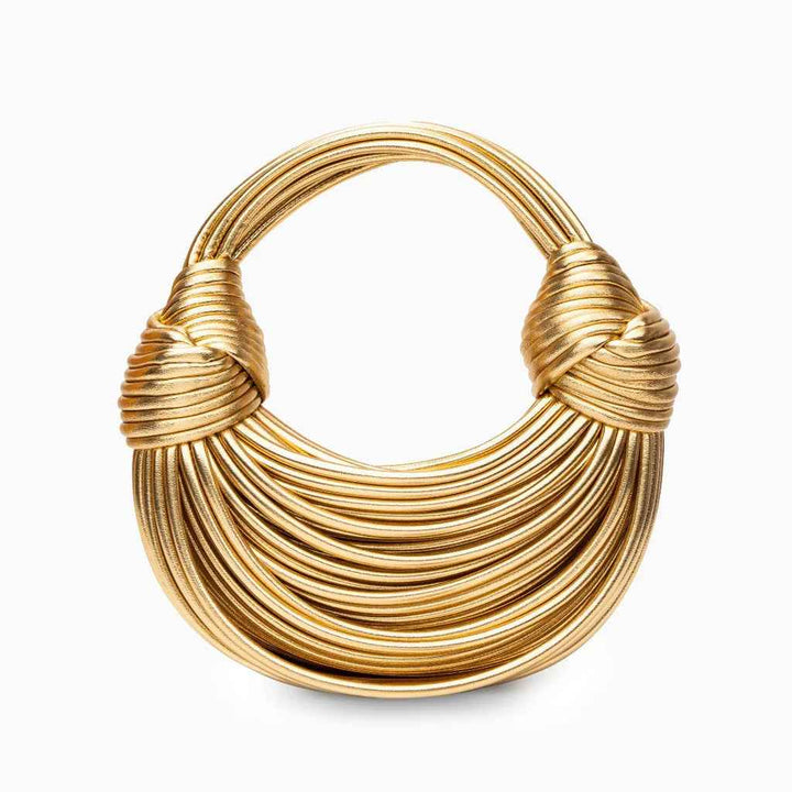 Women's Sculptural Knot Clutch Handbag | Statement Piece Gold