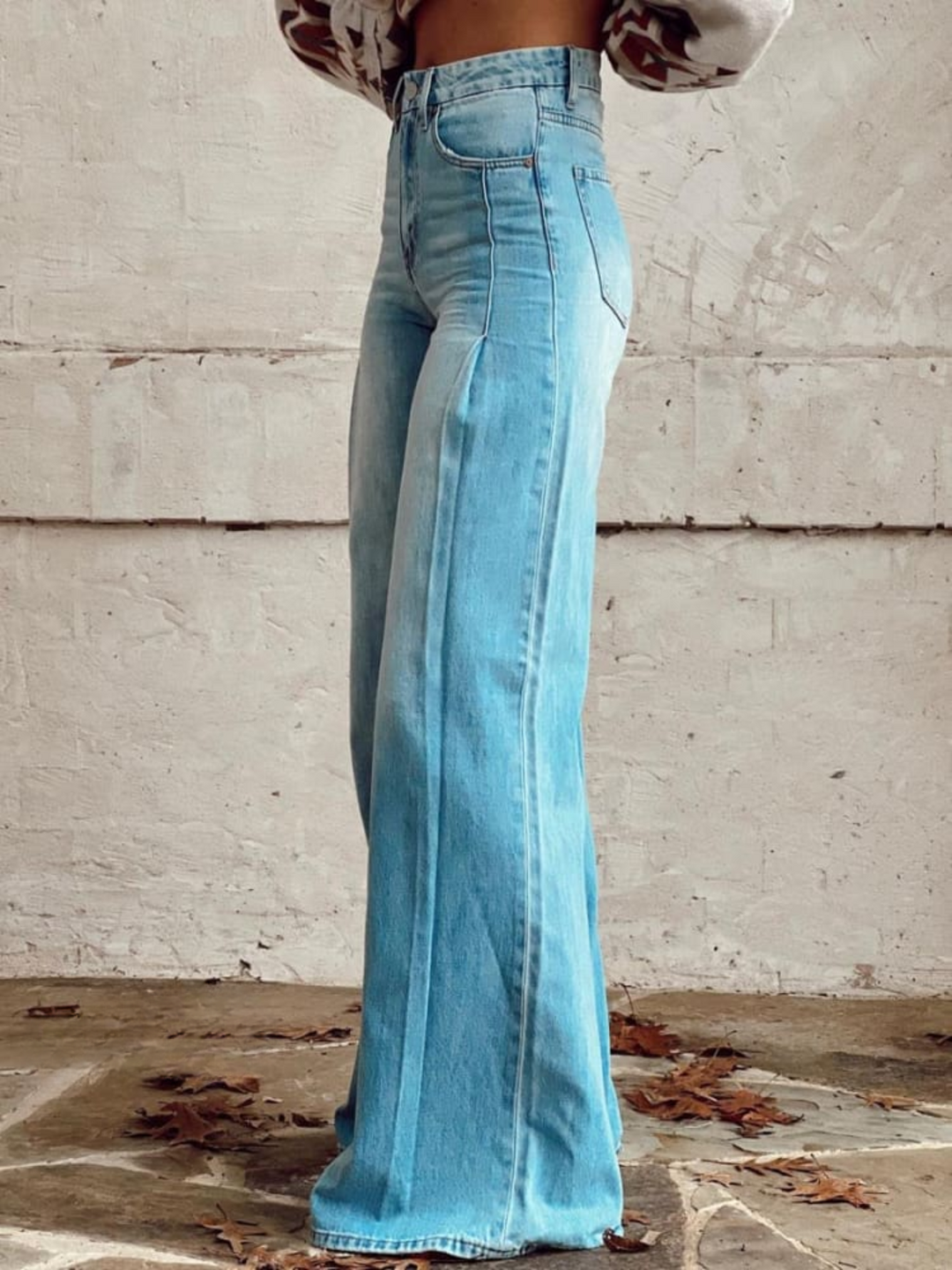 Women's High Waist Wide Leg Pants - Vintage Style - Comfortable Fit