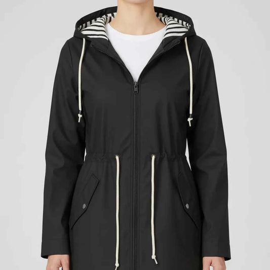Women's Hooded Anorak Zip-Front Lined Winter Polyester Jacket