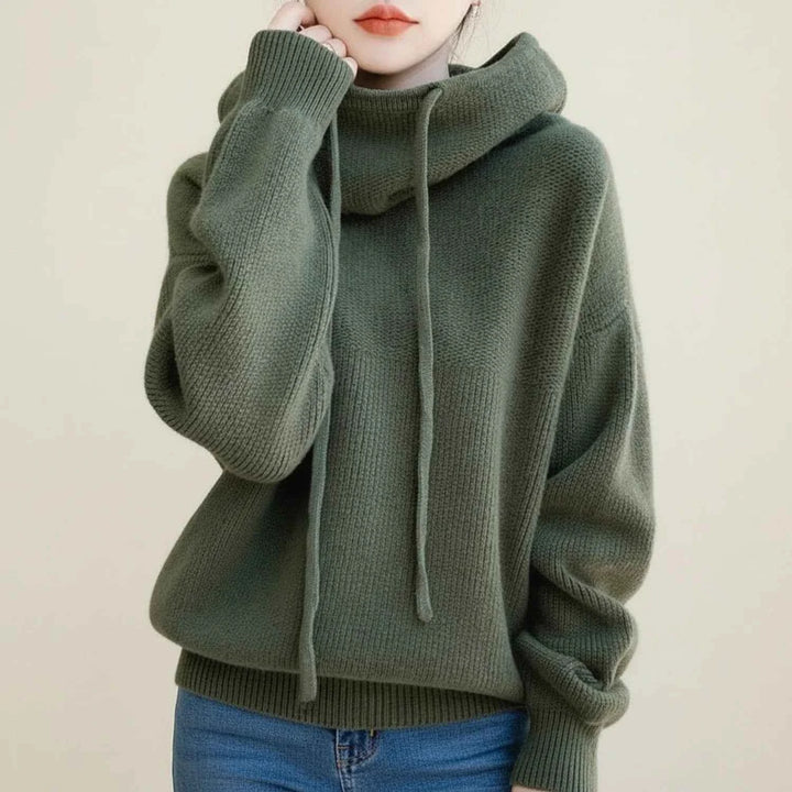 Women's Hooded Cozy Winter Sweater Green
