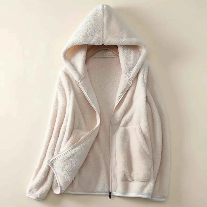 Women's Hooded Fleece Jacket White