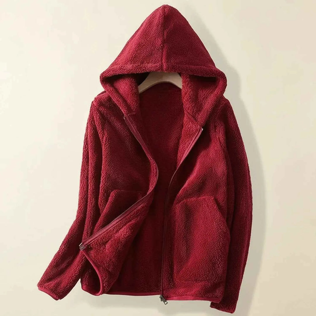 Women's Hooded Fleece Jacket Red