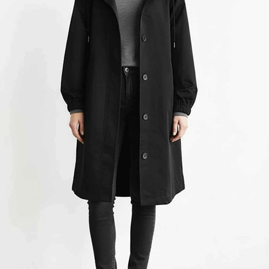 Women's Hooded Long Coat Black