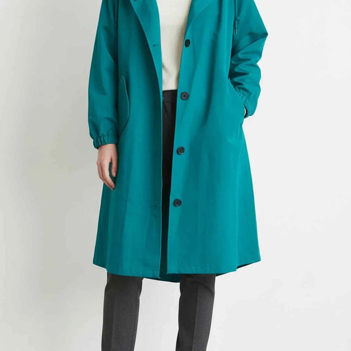Women's Hooded Long Coat Teal