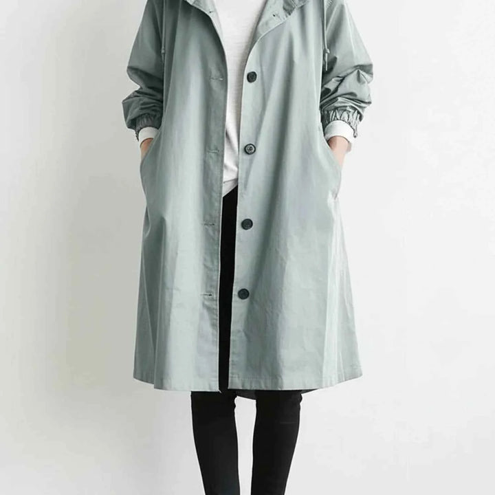 Women's Hooded Long Coat Gray