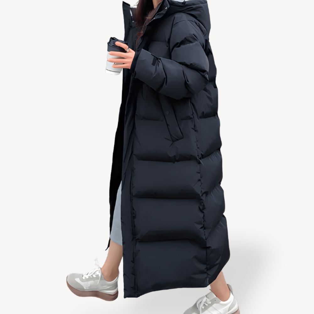 Women's Hooded Long Puffer Coat | Warm Winter Jacket