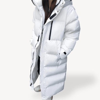 Women's Polyester Coat Relaxed Pockets Black Winter Zip Closure