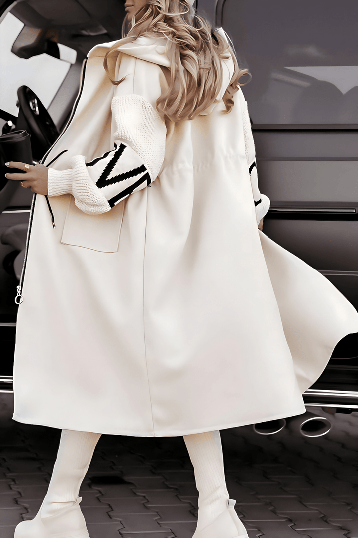 Women's Hooded Longline Coat - Stylish & Warm