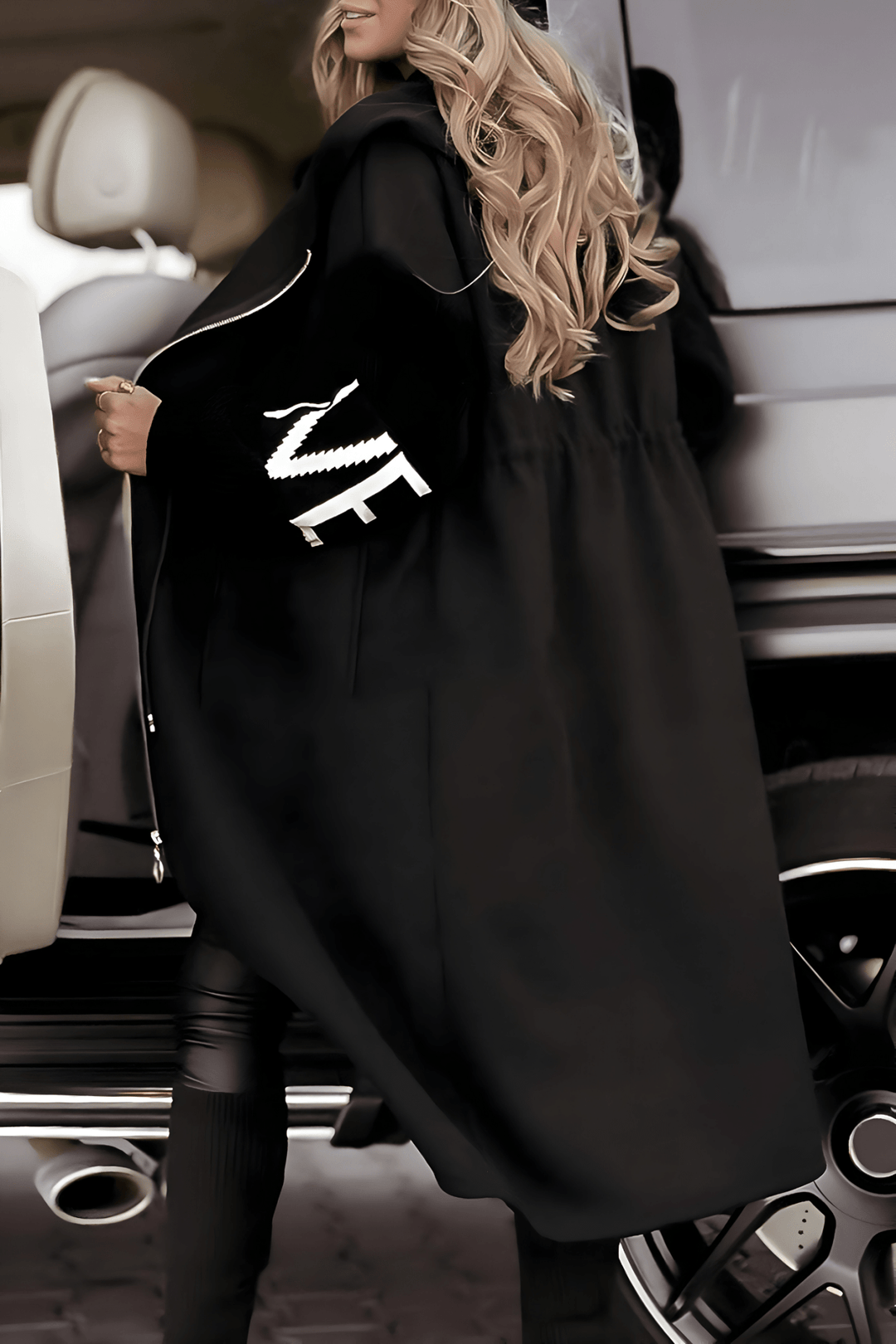Women's Hooded Longline Coat - Stylish & Warm