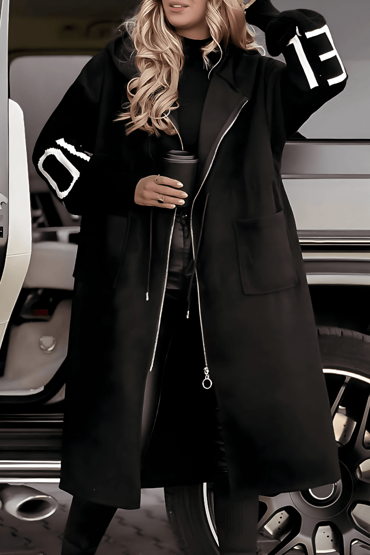 Women's Hooded Longline Coat - Stylish & Warm