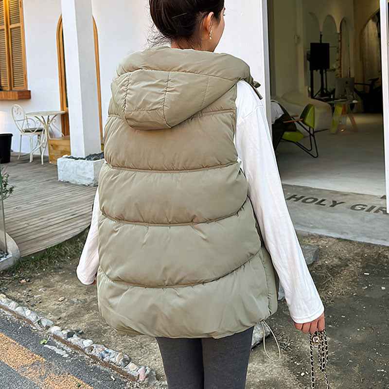 Women's Hooded Mid-Length Thick Cardigan