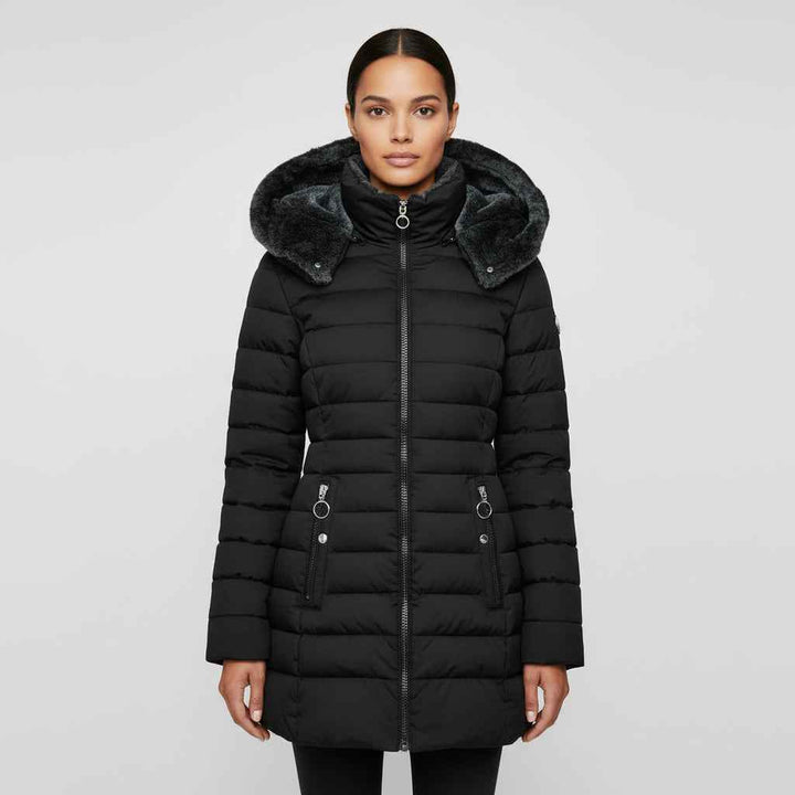 Women's Hooded Puffer Coat Black