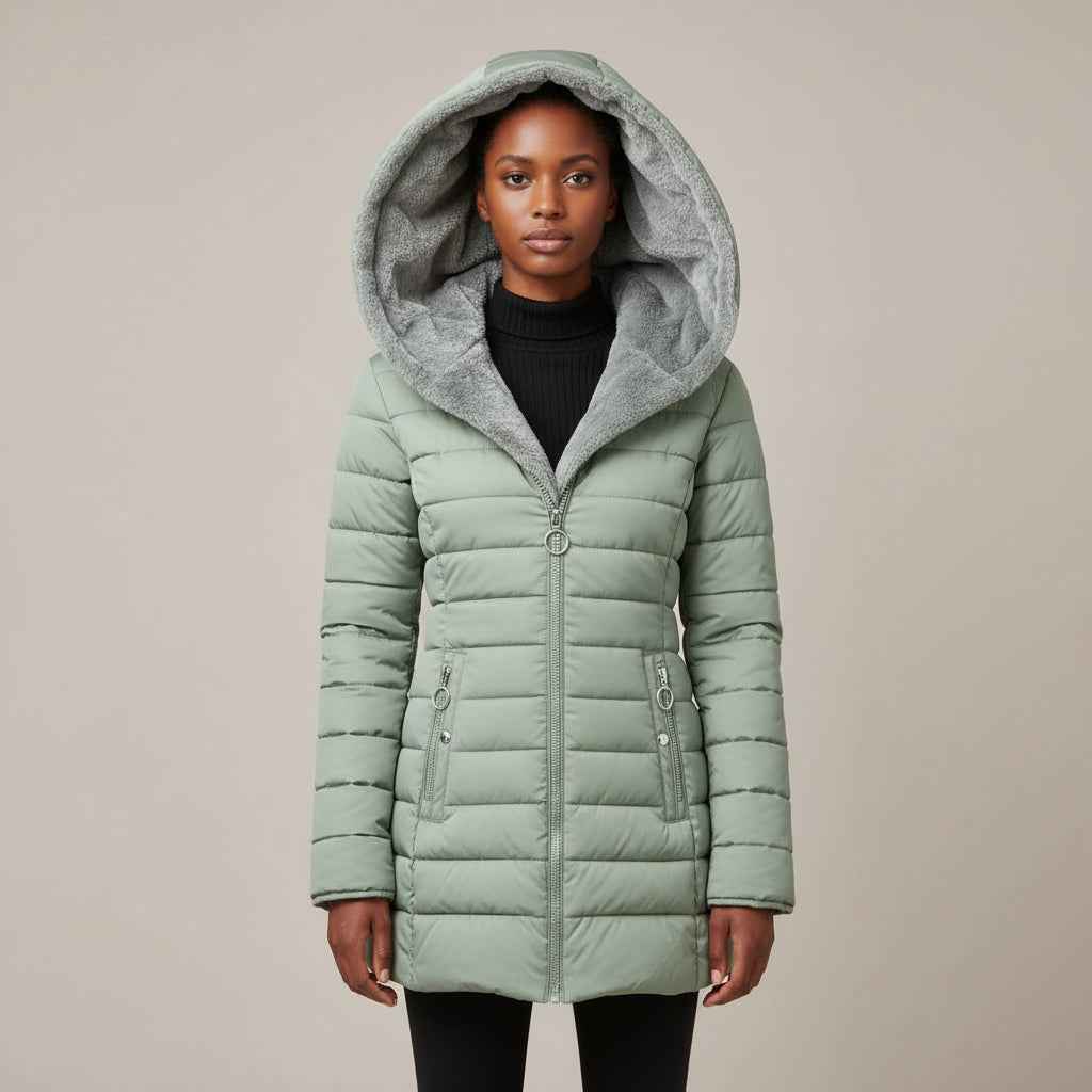 Women's Hooded Puffer Coat Green