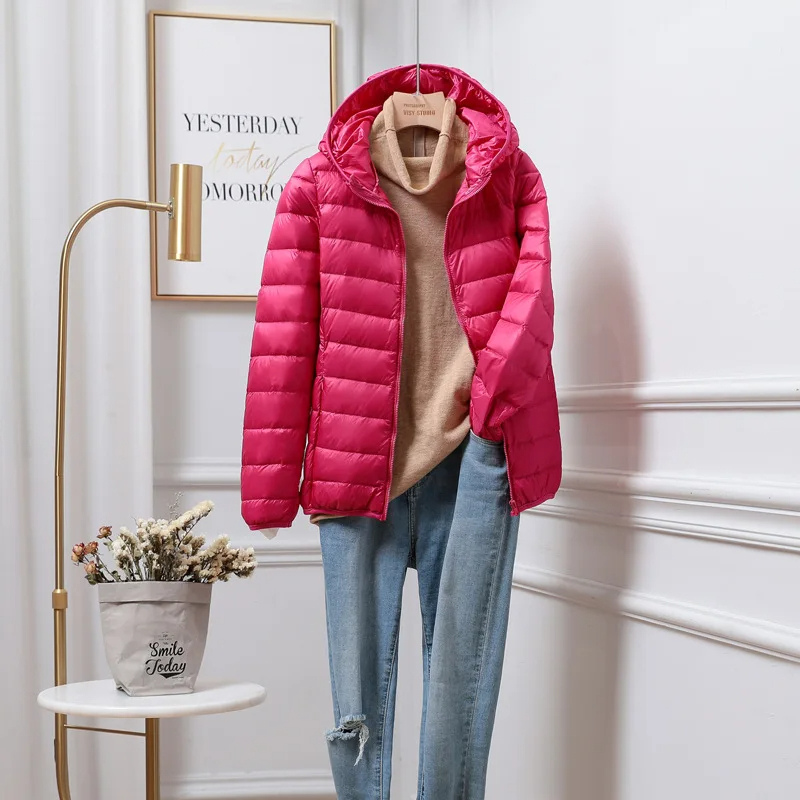 Women's Hooded Puffer Jacket Pink