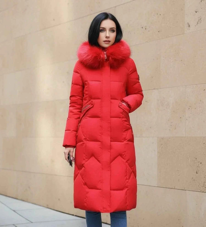 Women's Hooded Puffer Jacket Red
