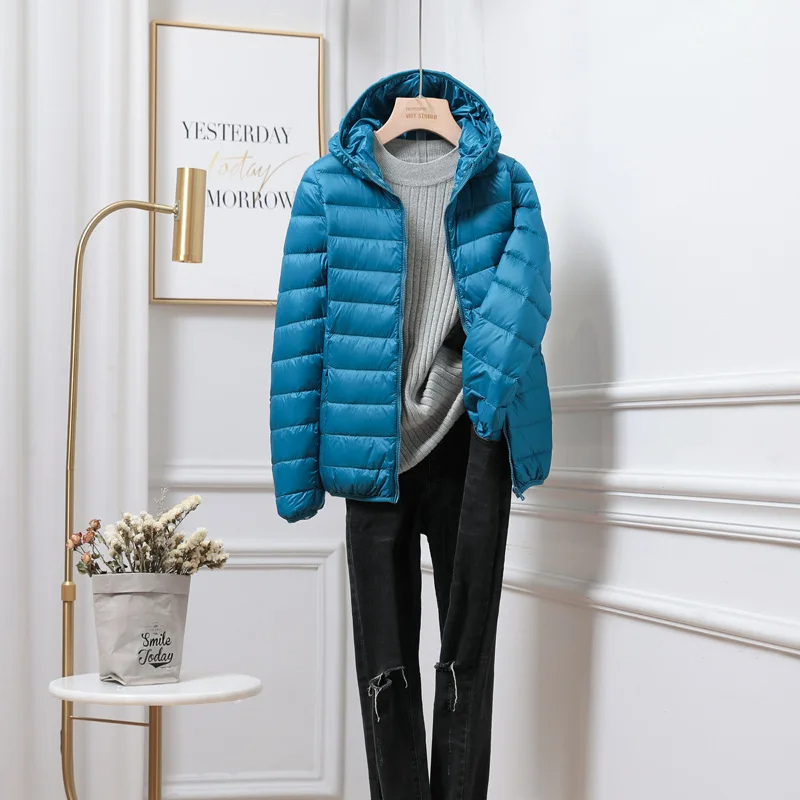 Women's Hooded Puffer Jacket Blue