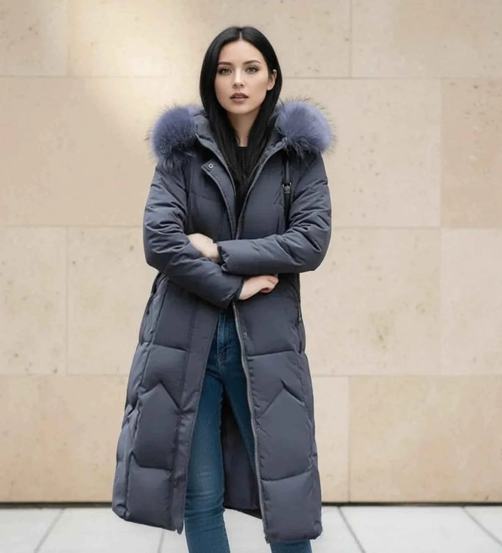 Women's Hooded Puffer Jacket Gray