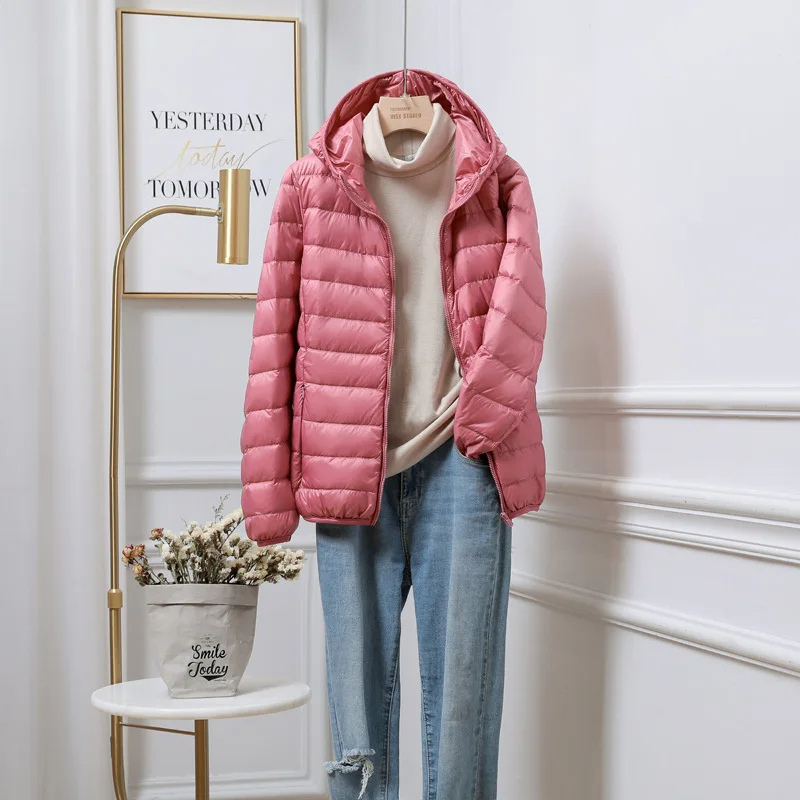 Women's Hooded Puffer Jacket Light Pink