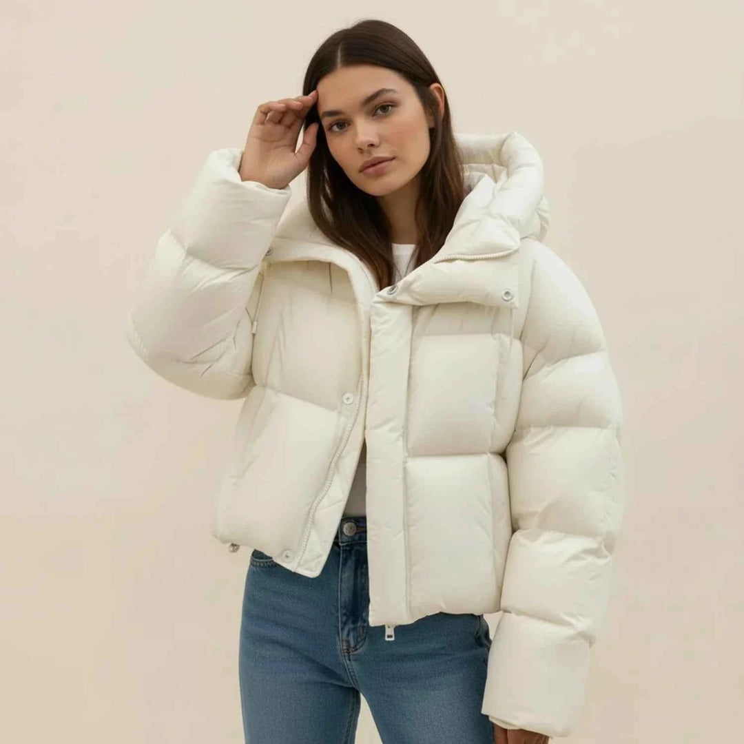 Women's Hooded Puffer Jacket White