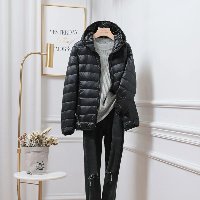 Women's Hooded Puffer Jacket Black