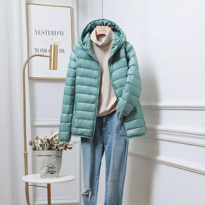Women's Hooded Puffer Jacket Green
