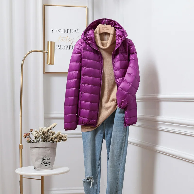 Women's Hooded Puffer Jacket Purple