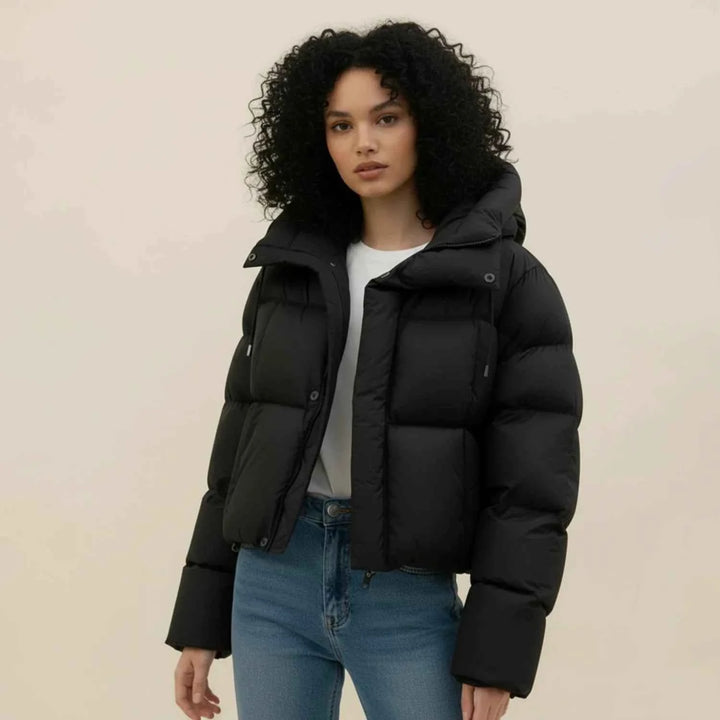 Women's Hooded Puffer Jacket Black