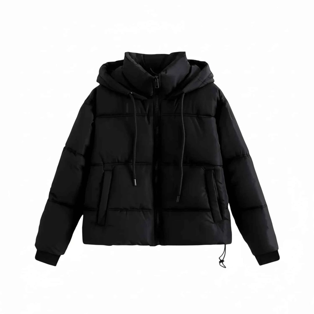 Women's Hooded Puffer Winter Jacket Black