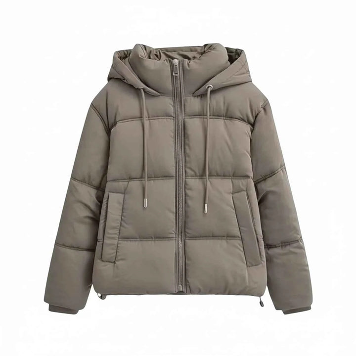 Women's Hooded Puffer Winter Jacket Khaki