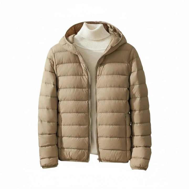Women's Hooded Quilted Puffer Jacket Khaki