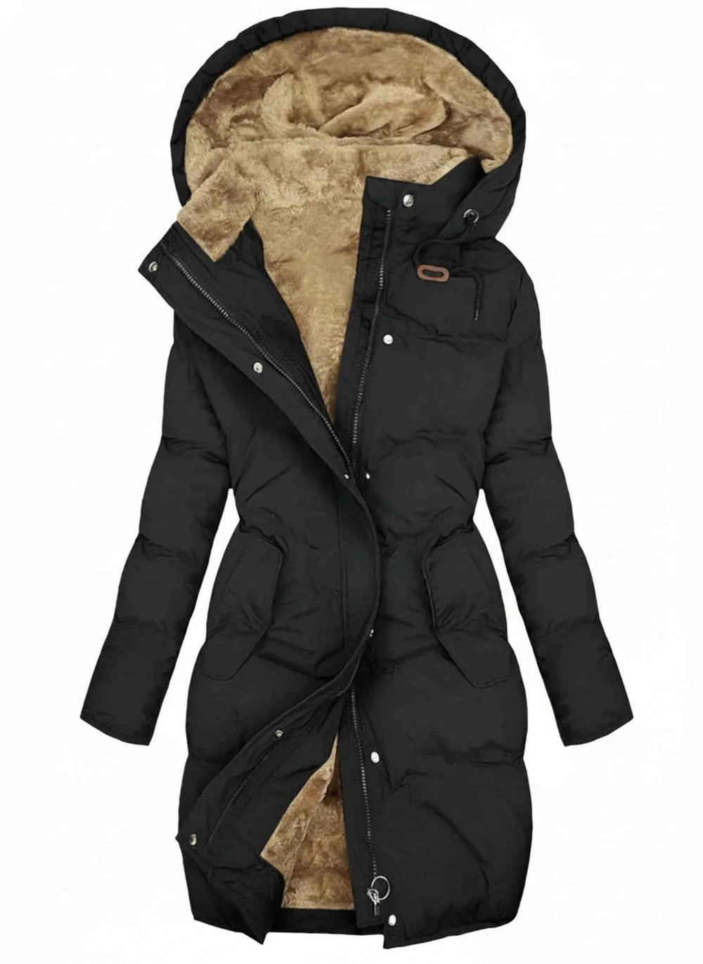 Women's Hooded Winter Puffer Jacket Black