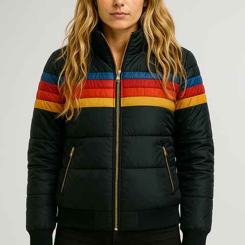 Women's Hooded Winter Puffer Jacket - Warm & Stylish Black