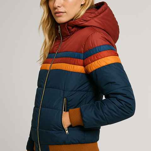 Women's Hooded Winter Puffer Jacket - Warm & Stylish