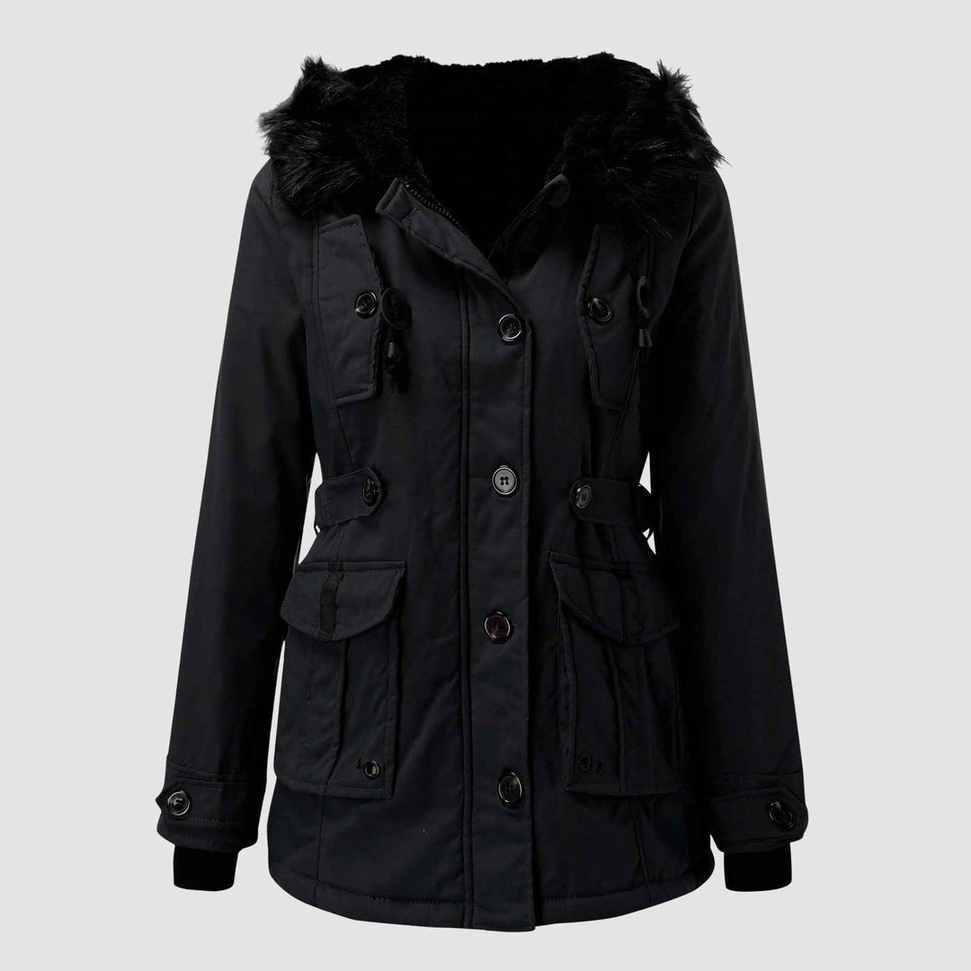Women's Insulated Winter Parka - Warm Fleece-Lined Coat for Cold Weather