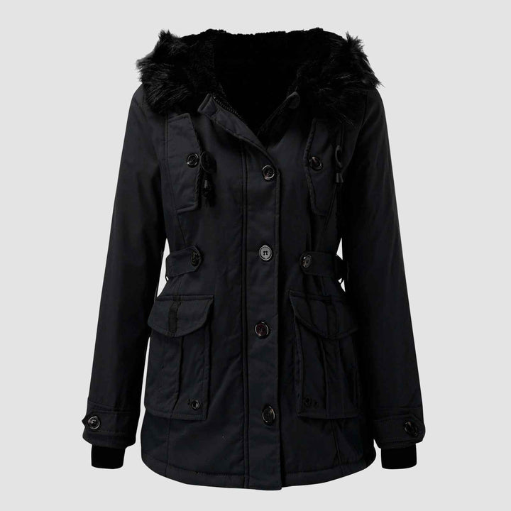 Women's Insulated Winter Parka - Warm Fleece-Lined Coat for Cold Weather