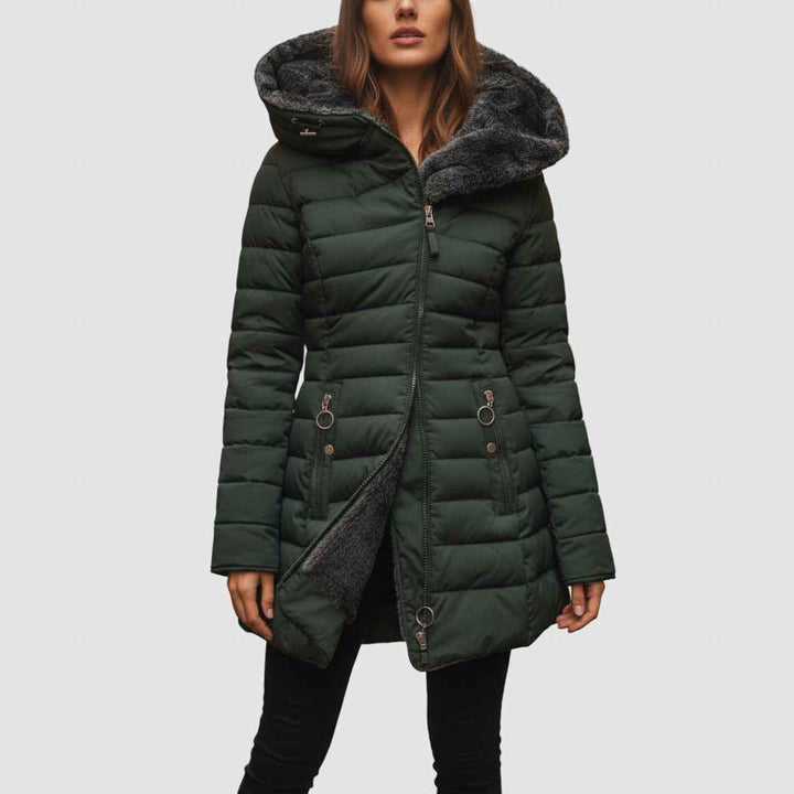 Women's Insulated Winter Puffer Coat | Fleece-Lined Warmth Green