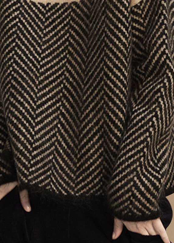 Women's Khaki Turtleneck Sweater for Winter Warmth