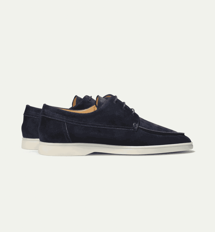 Women's Leather Loafers - Stylish and Comfortable Footwear Navy Blue