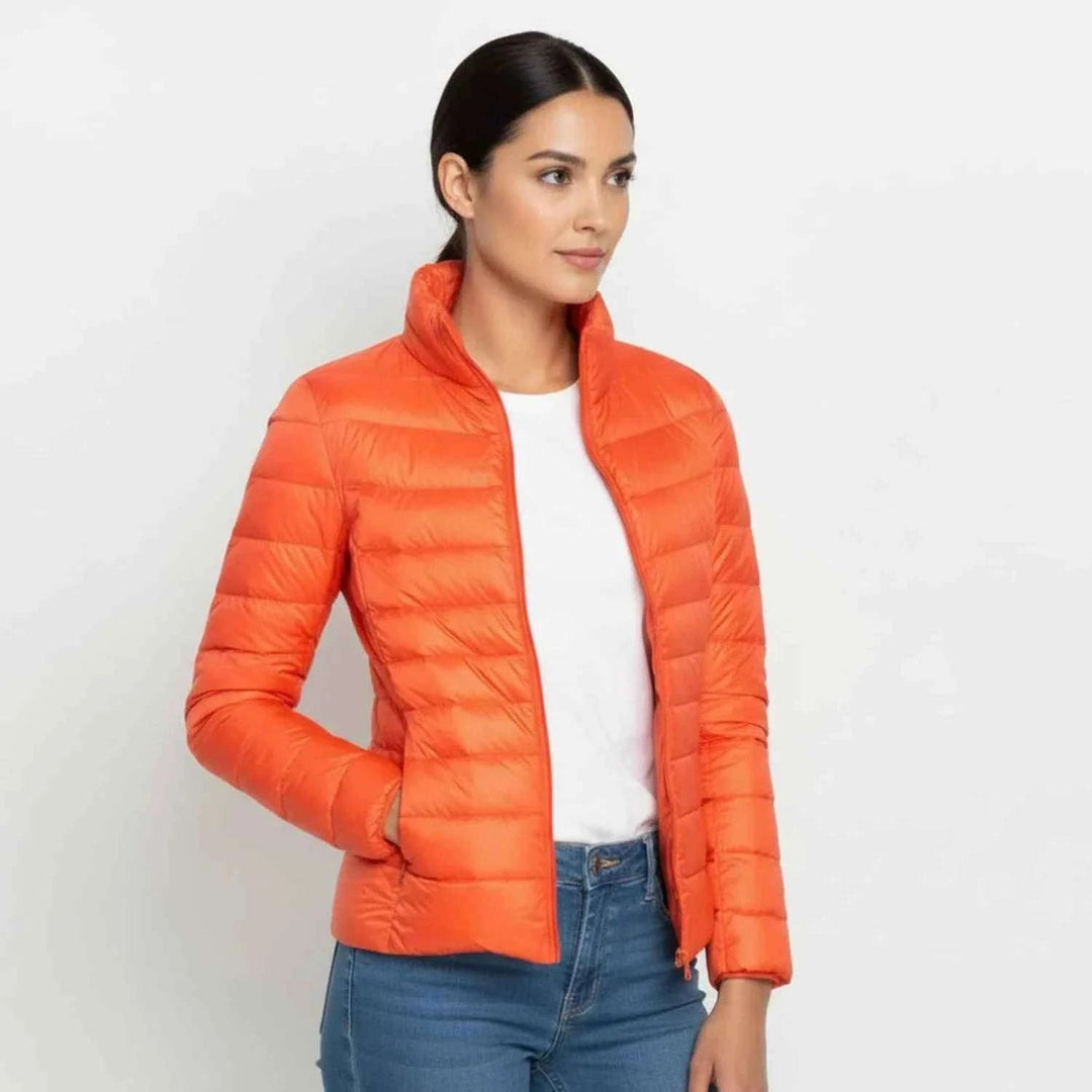 Women's Lightweight Puffer Jacket Orange