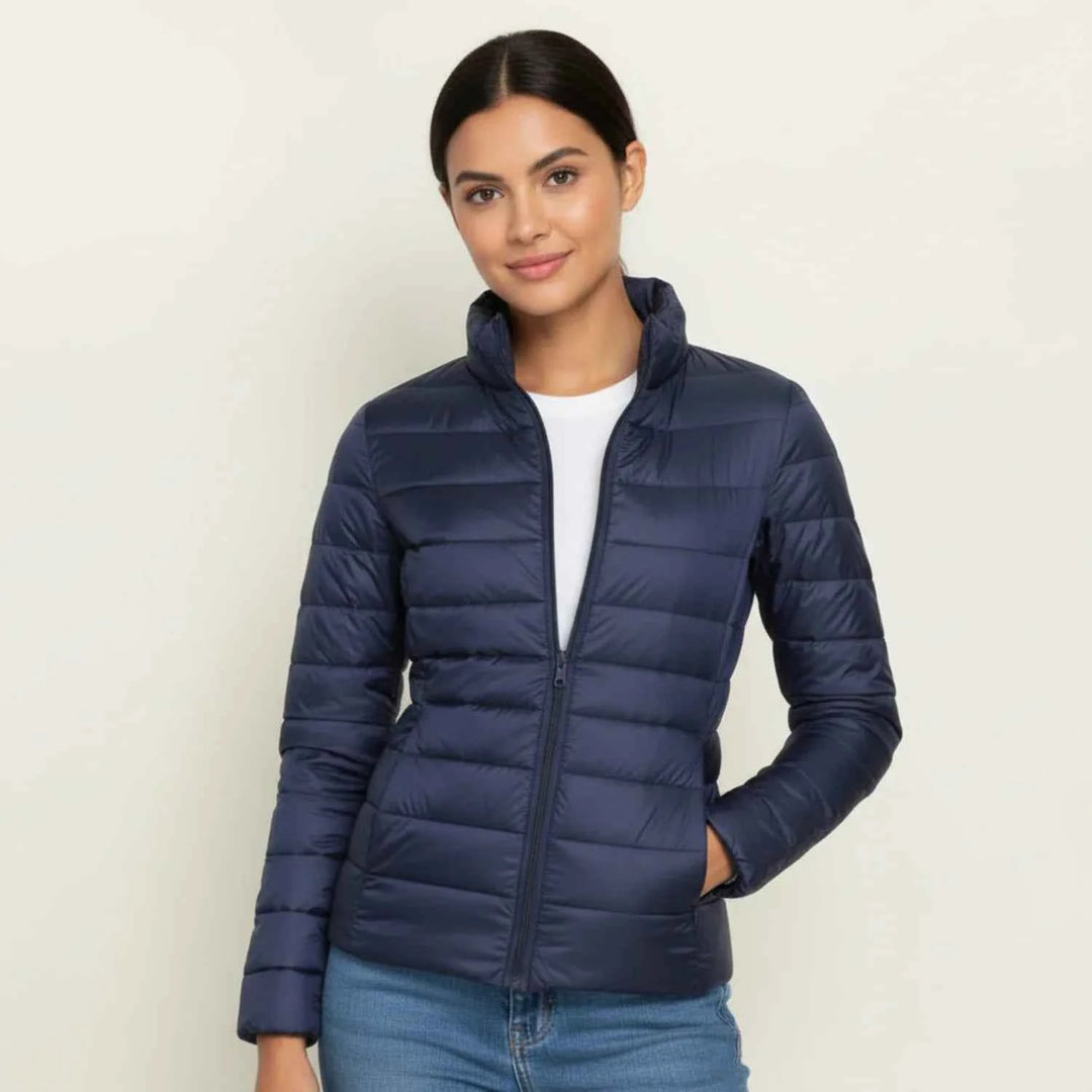 Women's Lightweight Puffer Jacket Navy Blue