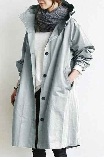 Women's Lightweight Water-Repellent Trenchcoat – Tailored Fit & Comfortable Light Blue