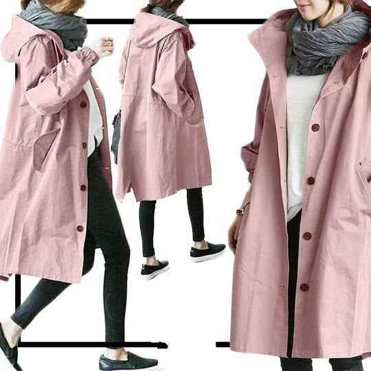 Women's Lightweight Water-Repellent Trenchcoat – Tailored Fit & Comfortable Pink