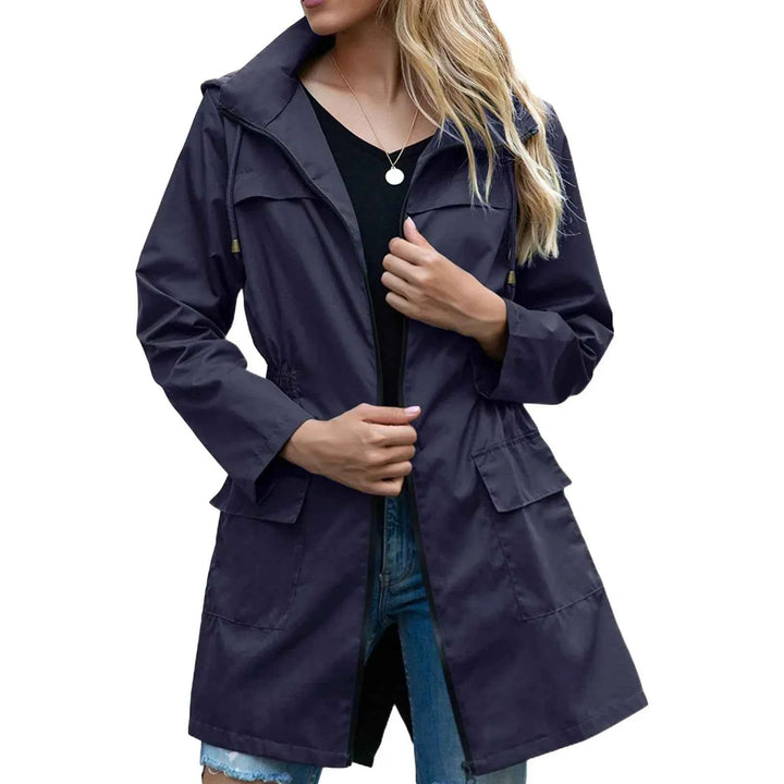 Women's Lightweight Waterproof Rain Jacket Navy Blue