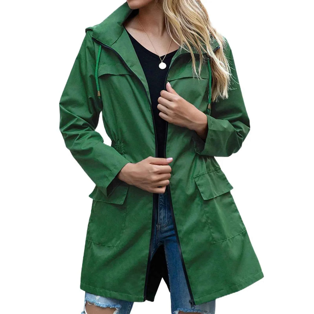 Women's Lightweight Waterproof Rain Jacket Green