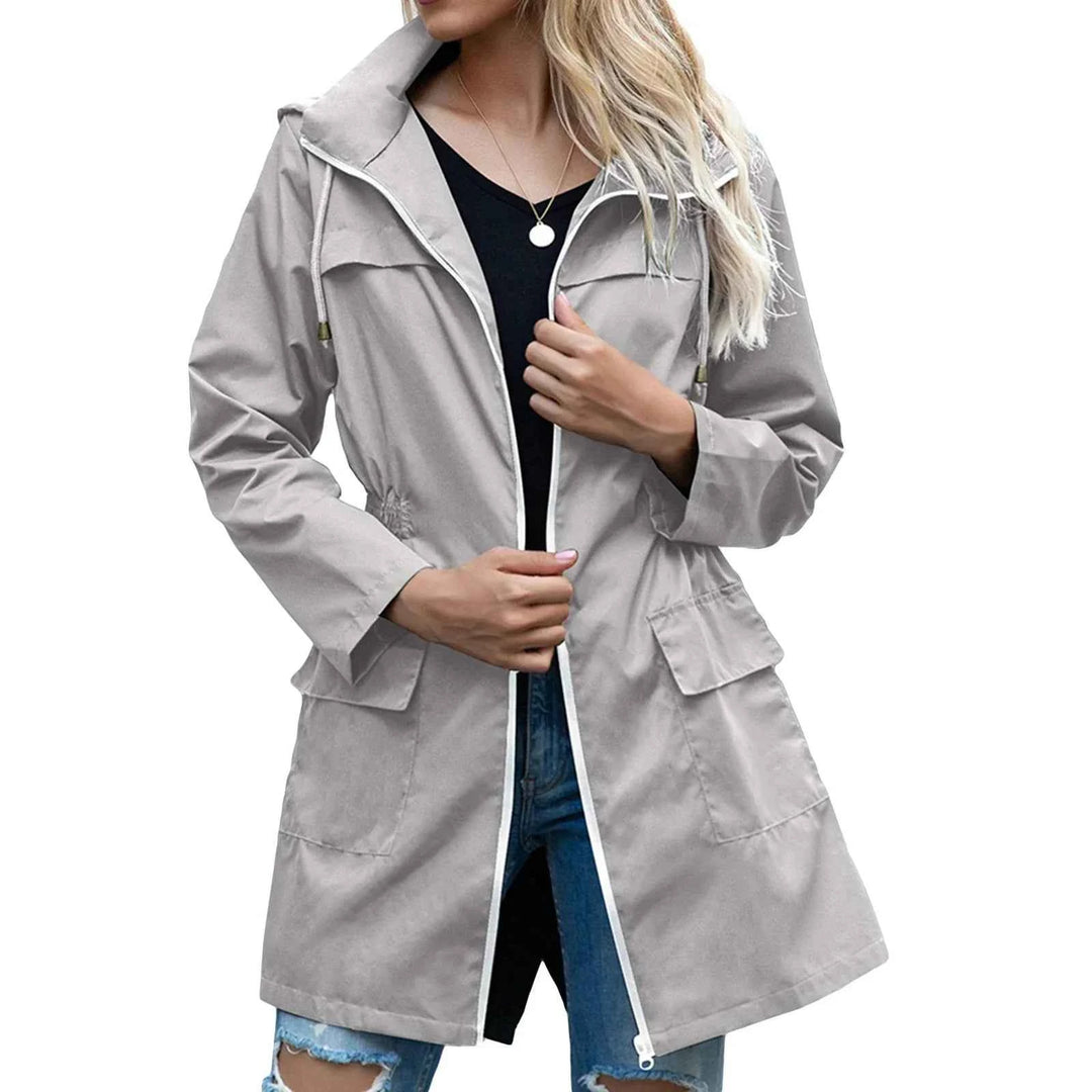 Women's Lightweight Waterproof Rain Jacket Gray
