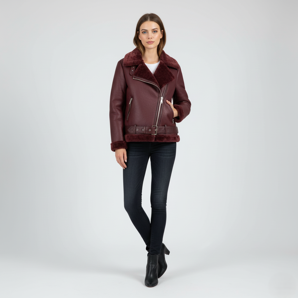 Women's Lined Leather Jacket