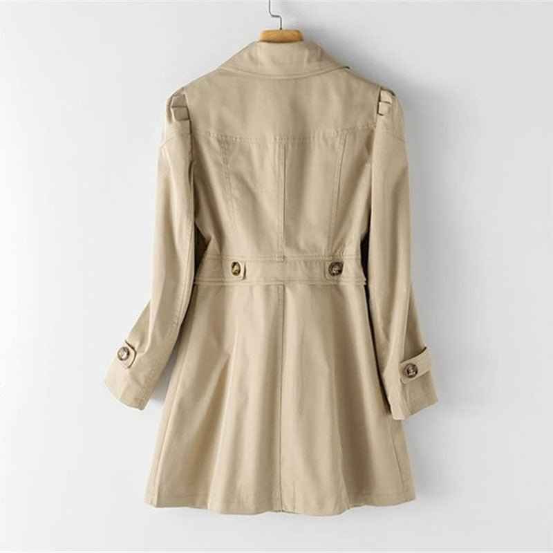 Women's Long Button-Up Trench Coat - Stylish & Versatile Outerwear