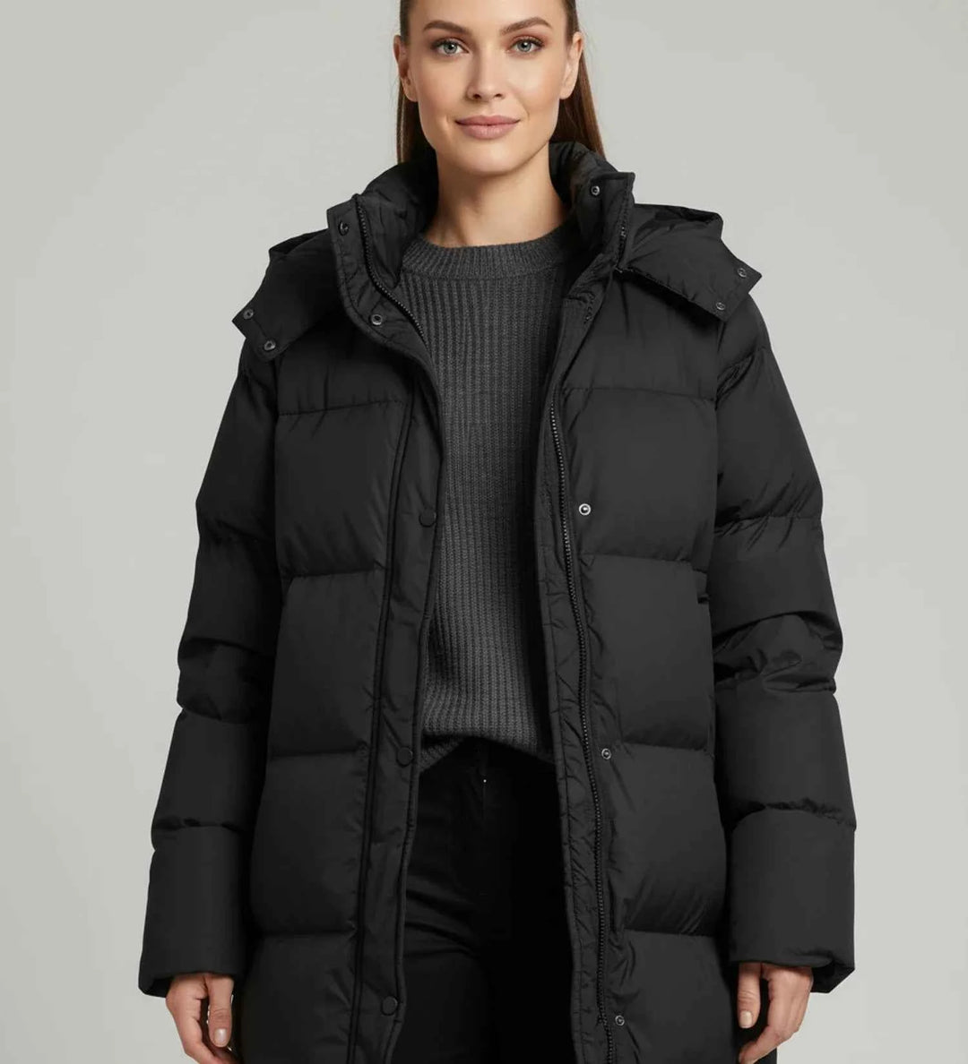 Women's Long Hooded Puffer Jacket