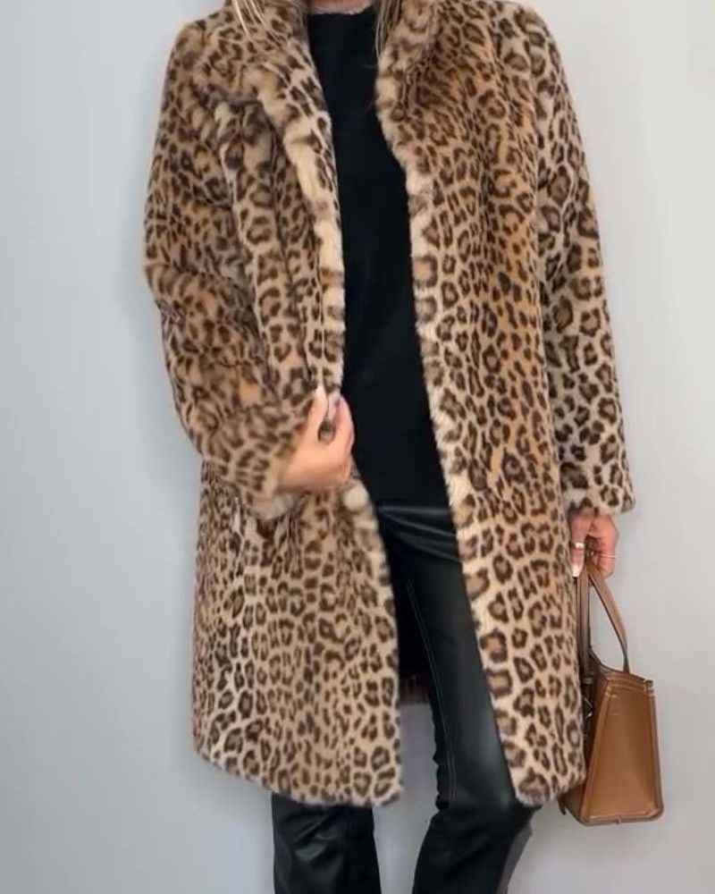 Women's Long Leopard Print Jacket