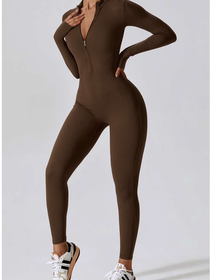 Women's Long Sleeve Shaping Yoga Fitness Jumpsuit